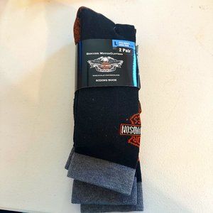 Harley-Davidson	 2-prs Riding Crew Socks	 Large 9-13            #16, S3